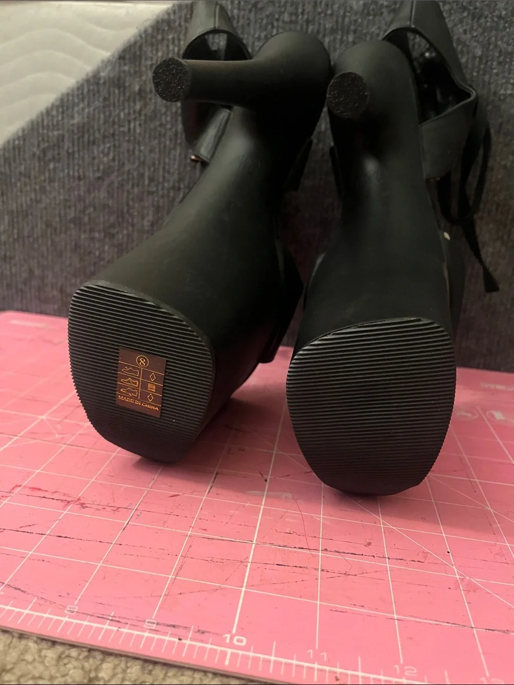 Pleaser Flamingo 800-14 Black Lace-Up Platform Heels